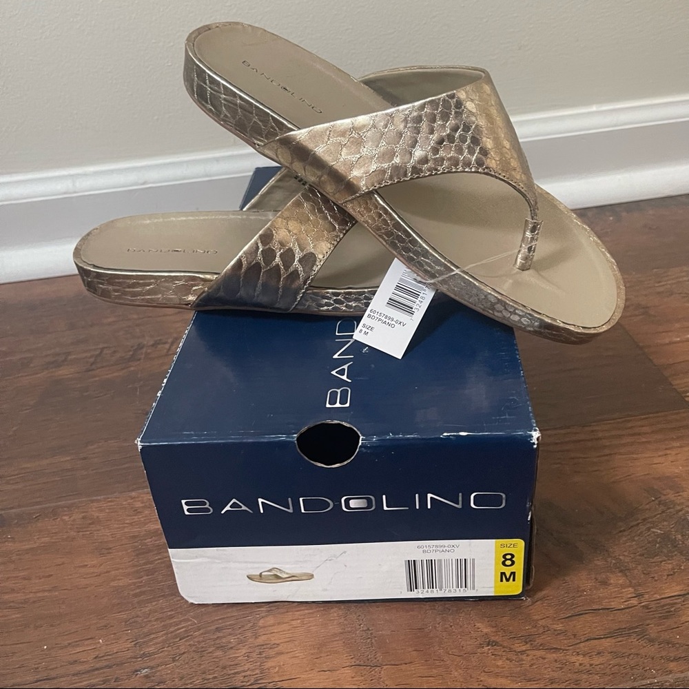 NIB Gold Bandolino sandals 8M - Picture 4 of 5